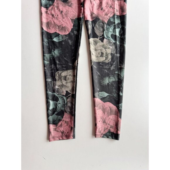 ONZIE Alpina Green Peony Floral Printed High Rise Ankle Leggings, Size M/L - Picture 5 of 13